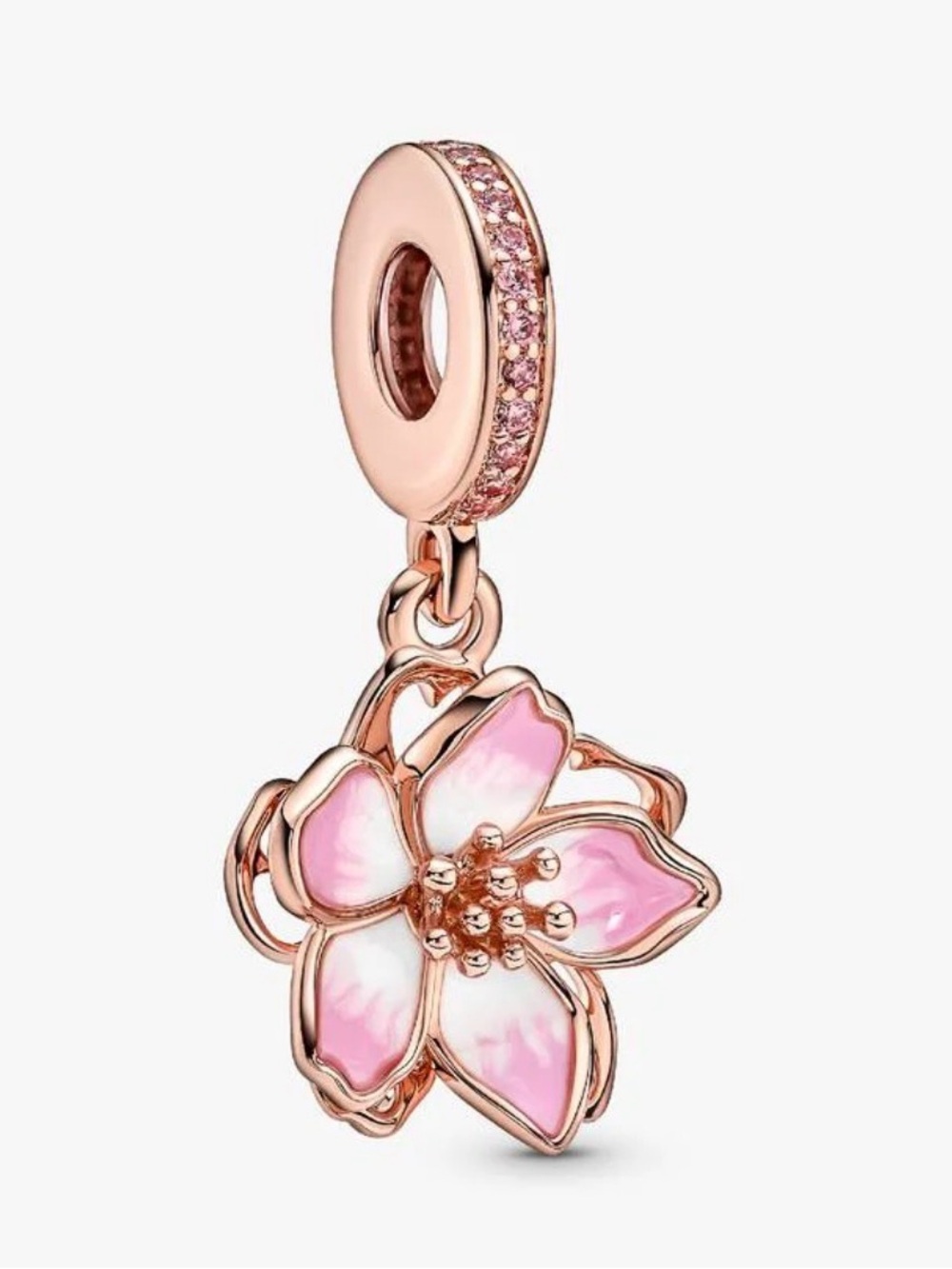 Pandora Cherry Blossom Dangle Charm
14k rose gold plating